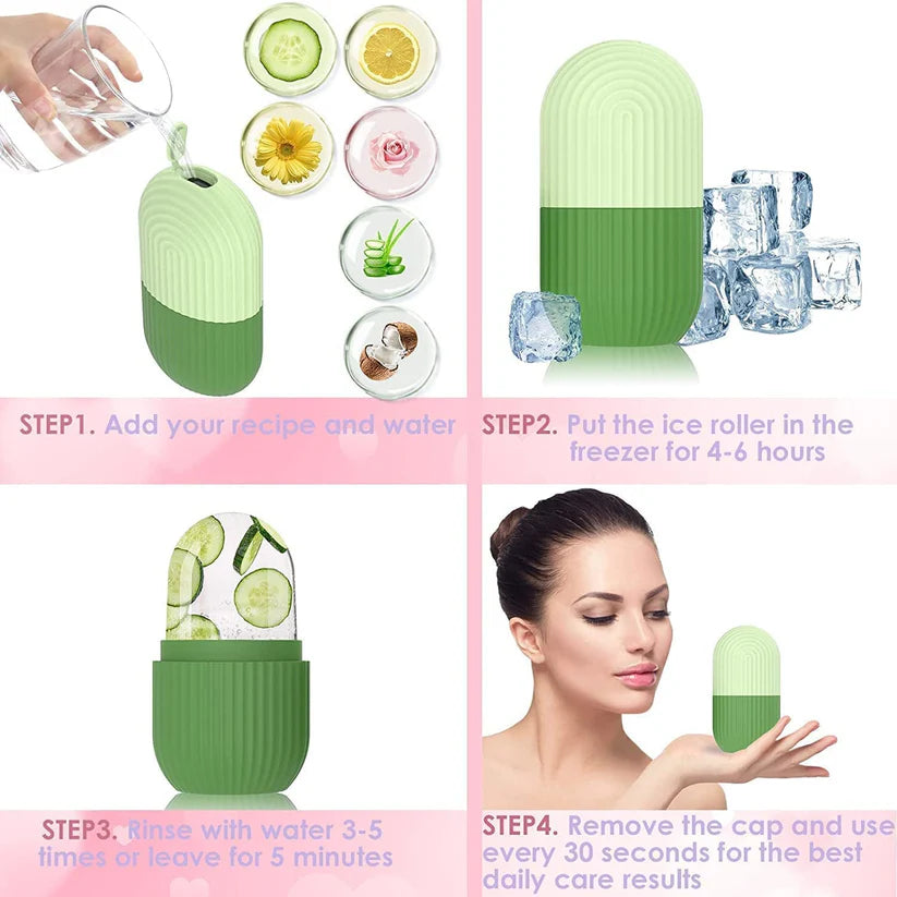 GlowForm Beauty Ice Roller - Reusable Facial & Eye Massager