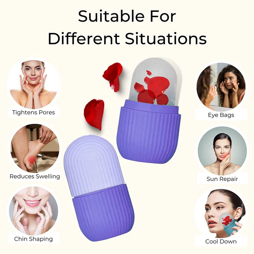GlowForm Beauty Ice Roller - Reusable Facial & Eye Massager