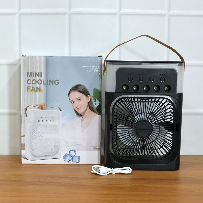 Portable Air Cooler Fan with 7-Color Light – Personal AC Fan