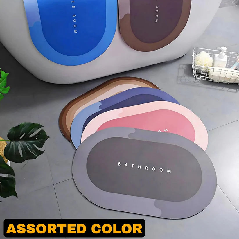 Non-Slip Oval Super Absorbent Bath Mat