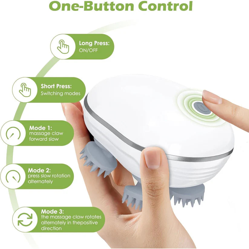 Smart Electric Scalp & Body Massager With 4 Detachable Heads