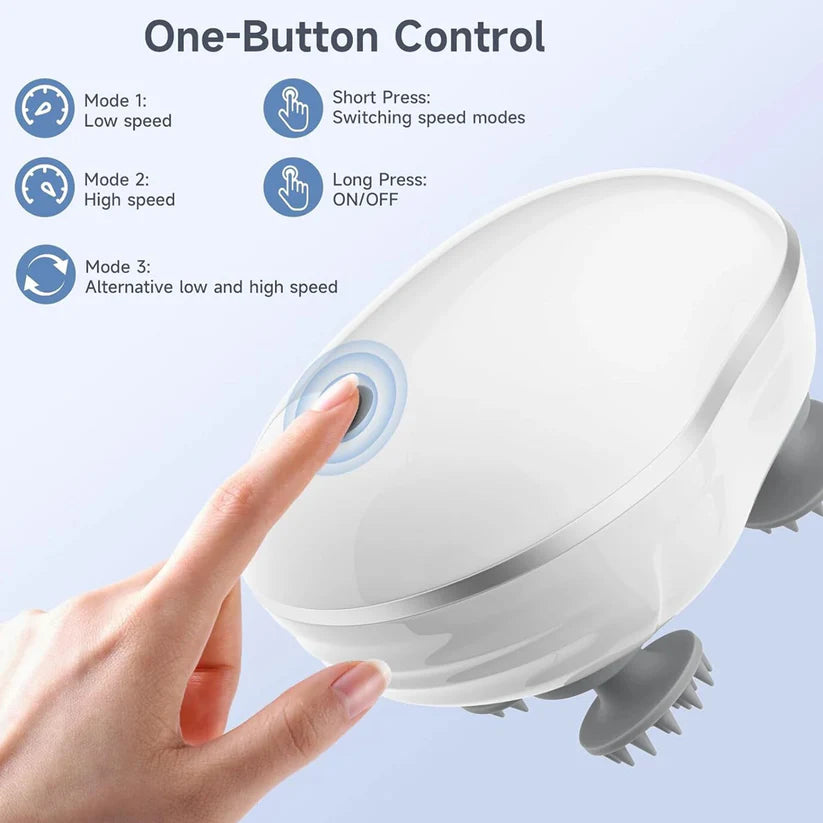 Smart Electric Scalp & Body Massager With 4 Detachable Heads