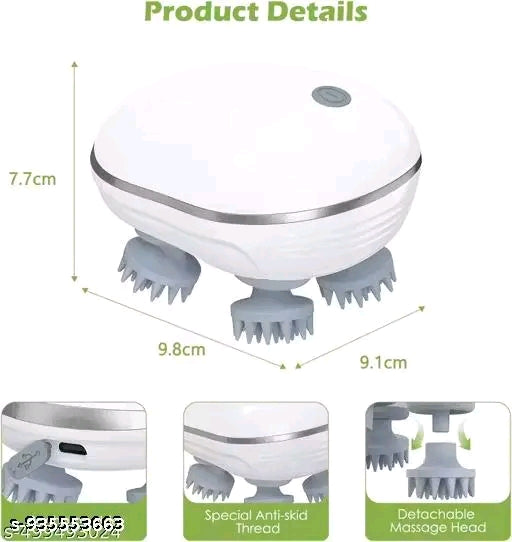 Smart Electric Scalp & Body Massager With 4 Detachable Heads